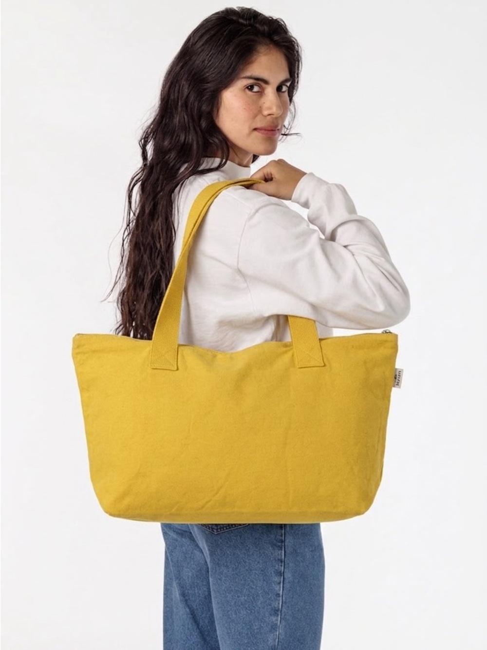 Yellow Canvas Tote Bag - Unbranded